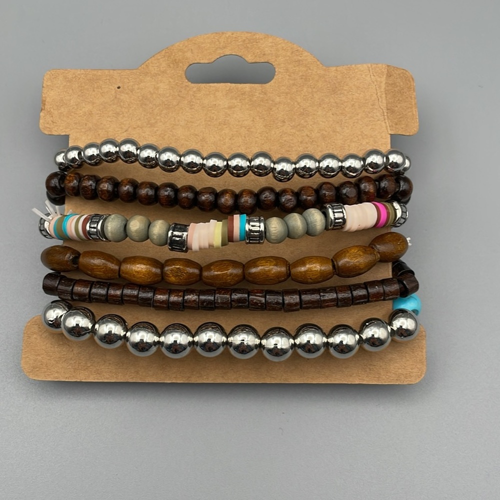 Bohemian Multicolor Beaded Bracelet Set - Picture 4 of 4